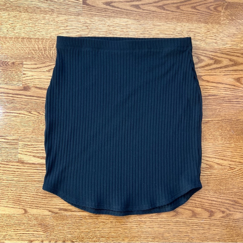 Cotton On Black Ribbed Mini Pencil Skirt